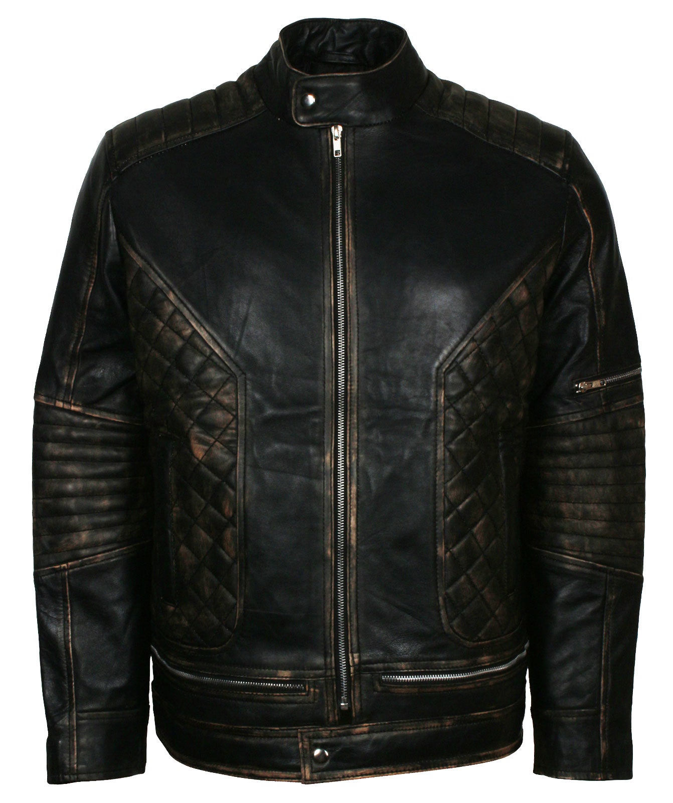 Skull Biker Diamond Quilted Jacket