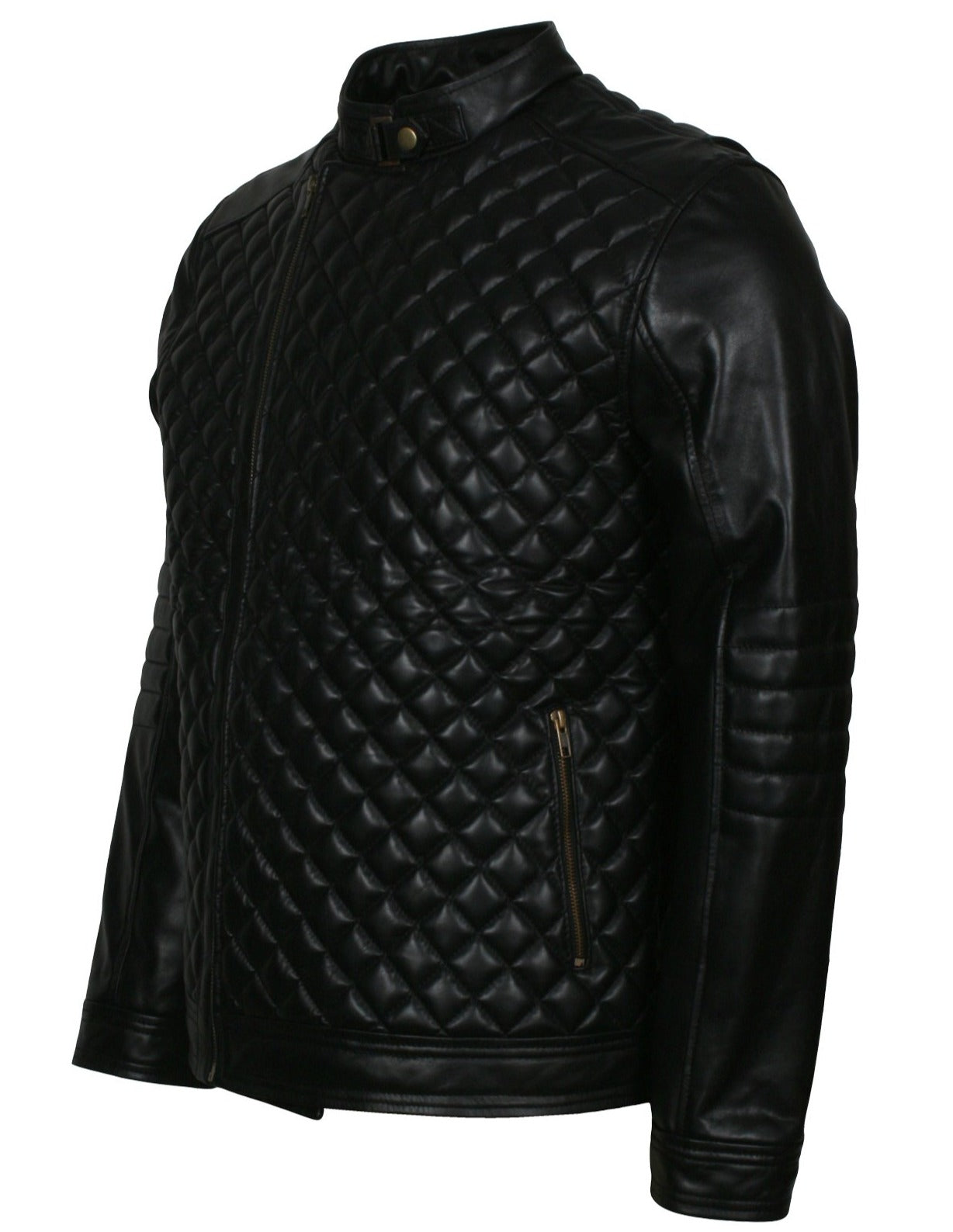 Diamond Quilted Jacket Mens in Real Leather Jackets – AlexGear