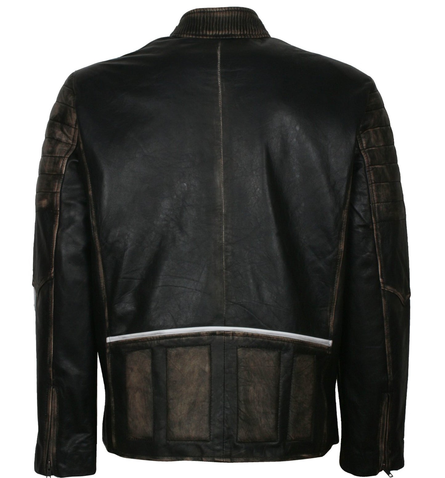 Distressed Leather Jacket Mens Biker