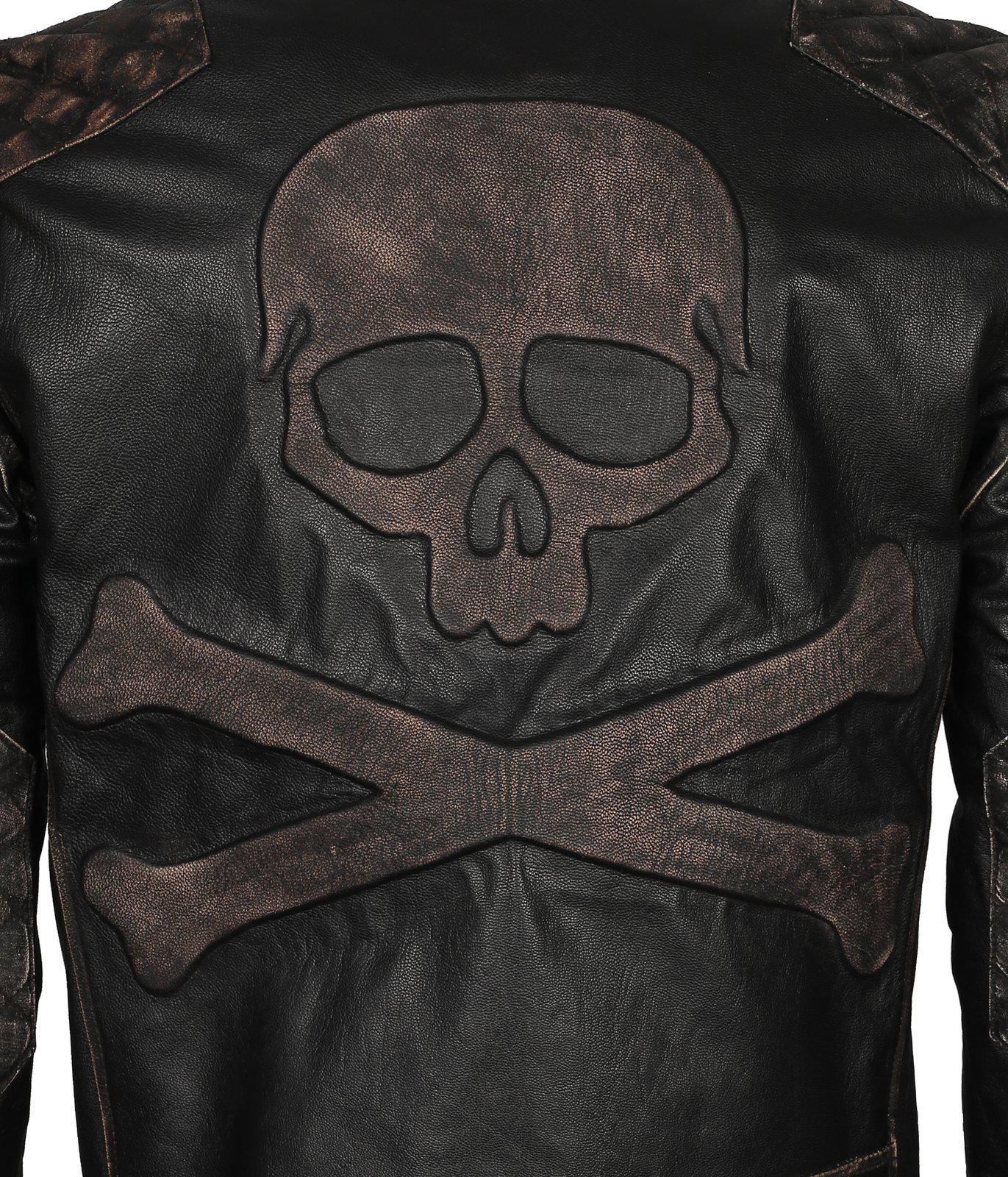 Skull Crossbones Calavera Craneo Leather Jacket
