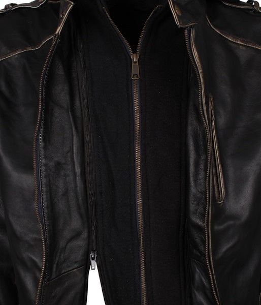 Hooded Joker Leather Jacket