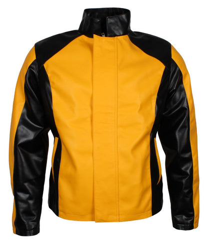 Infamous Cole MacGrath Black and Yellow Men's PU Faux Leather Moto Jacket
