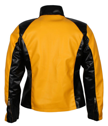 Infamous 2 Cole Macgrath Cosplay Costume Jacket  Leather Black and Yellow jackets