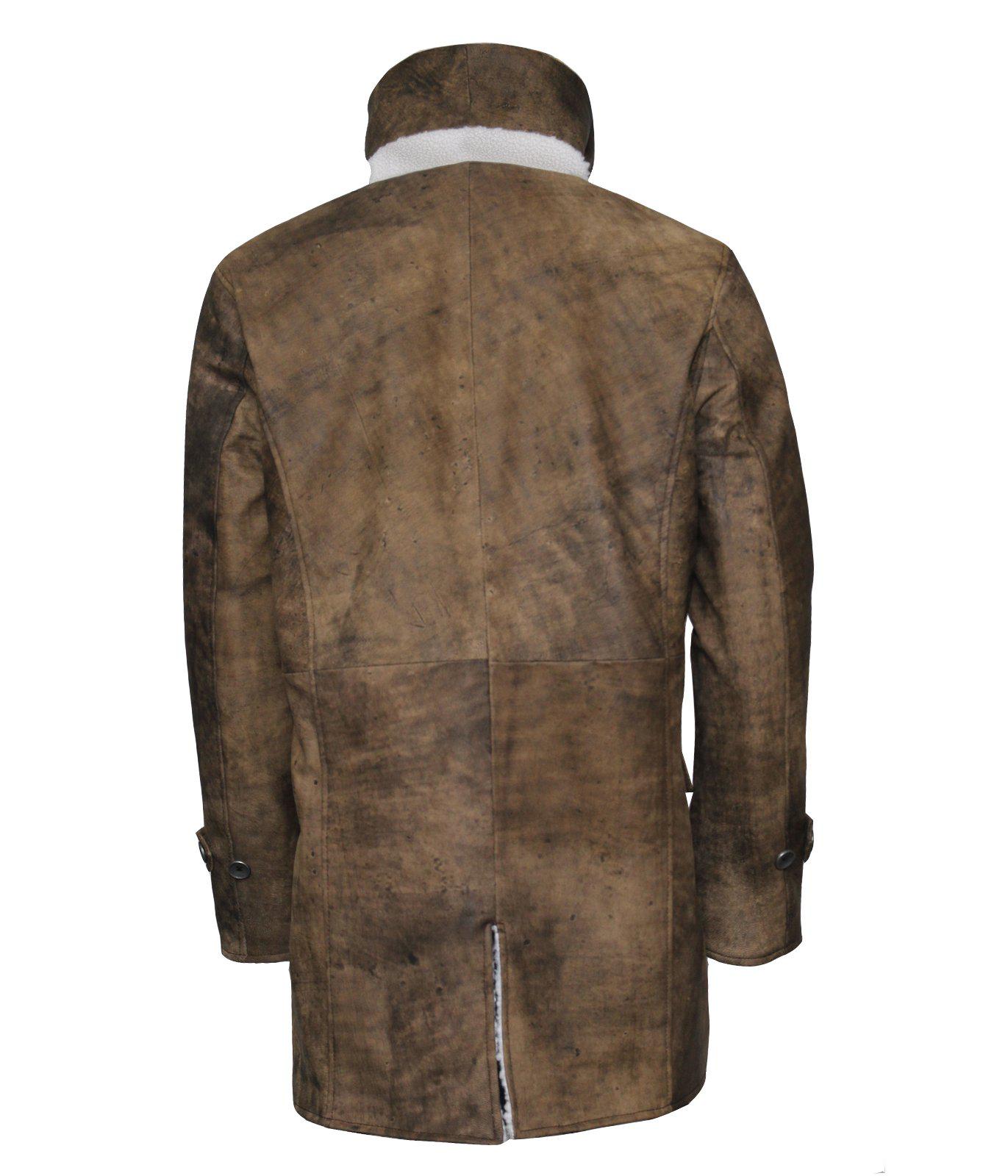 Men's The Dark Knight Rises Tom Hardy Batman Bane Distressed Leather Coat