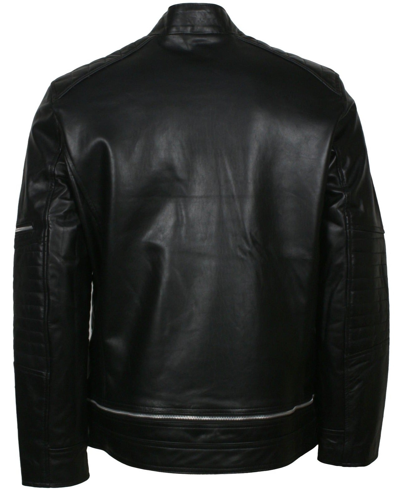 Mens Black Leather Biker Jacket