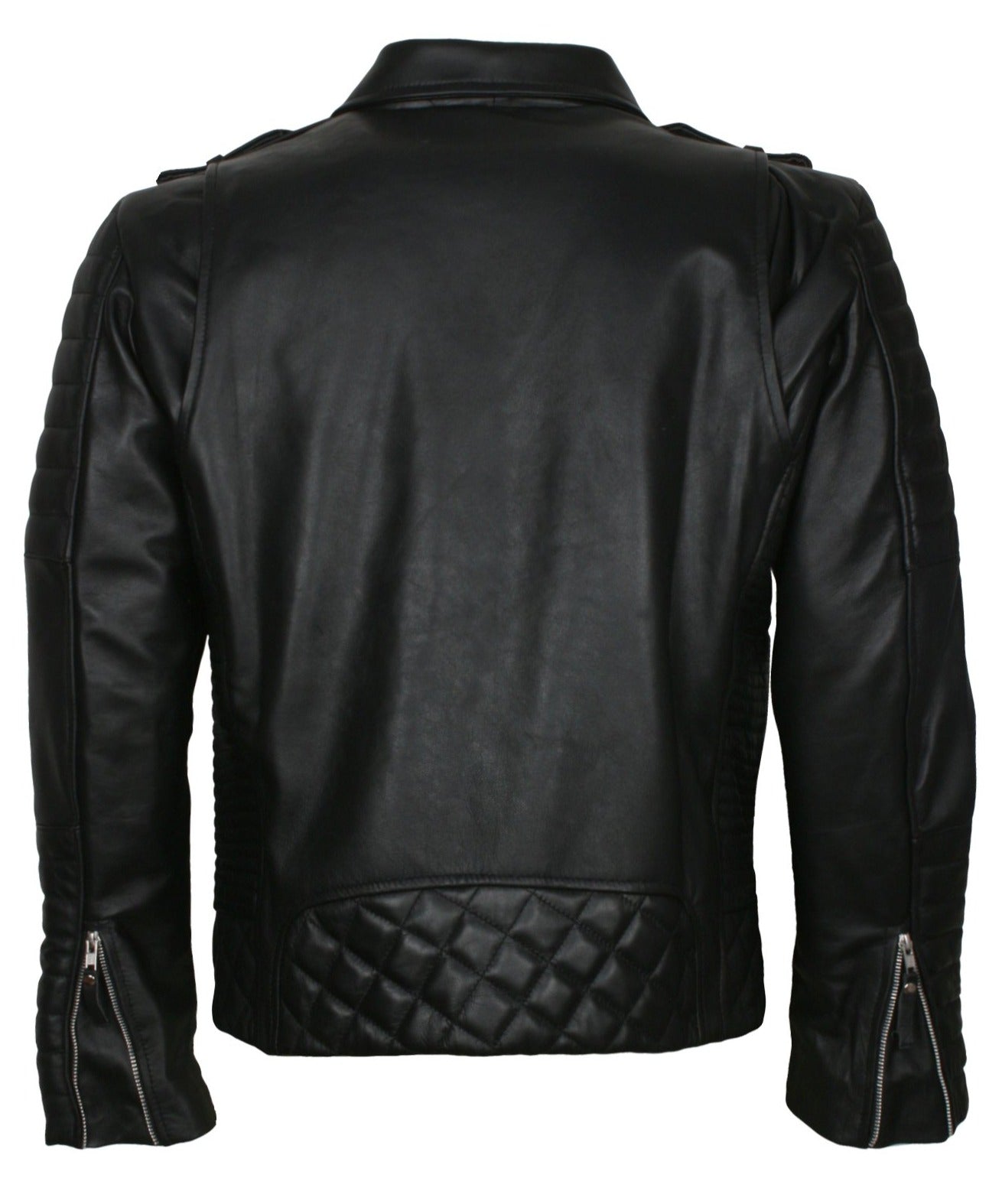 Quilted Leather Jacket Bikers in Leather