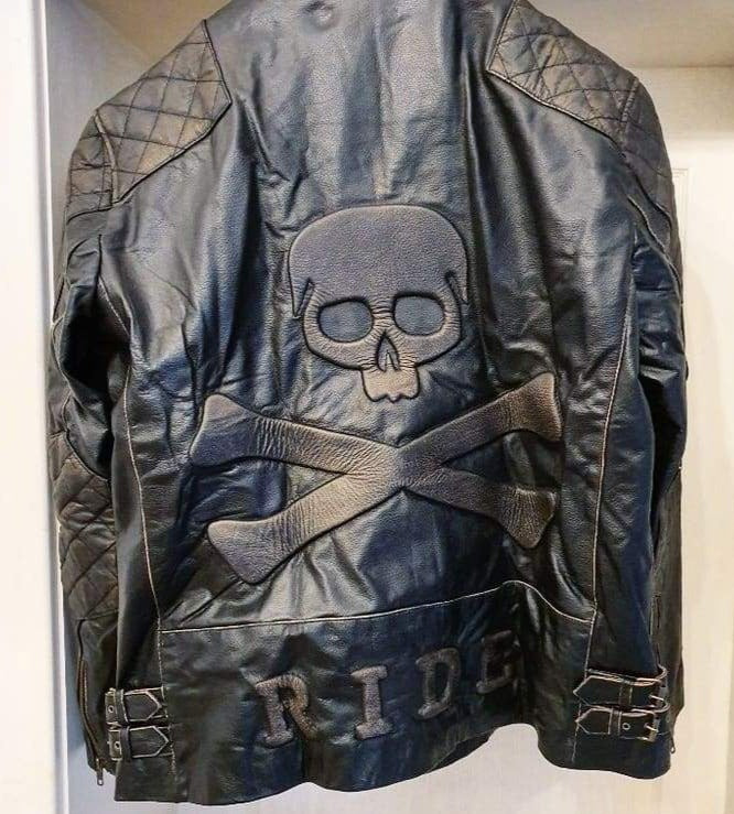 Skull Leather Jacket Mens