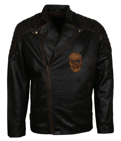 Skull Leather Jacket for Motorcycle Enthusiast