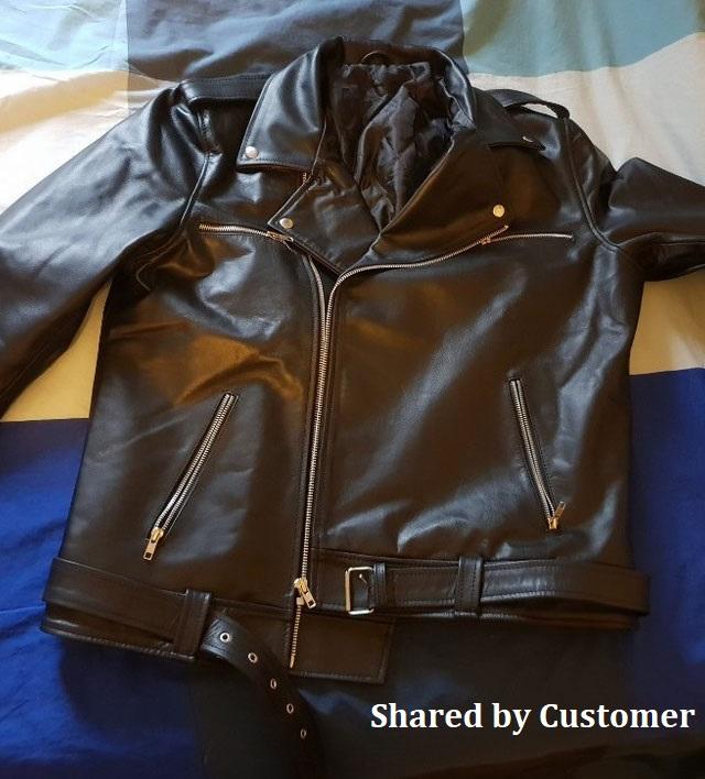 Men's Black Dead Walking Genuine Leather Jacket