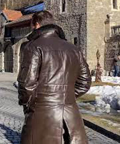 Top G Tristan Tate Brown Fur Collar Leather Coat Jacket