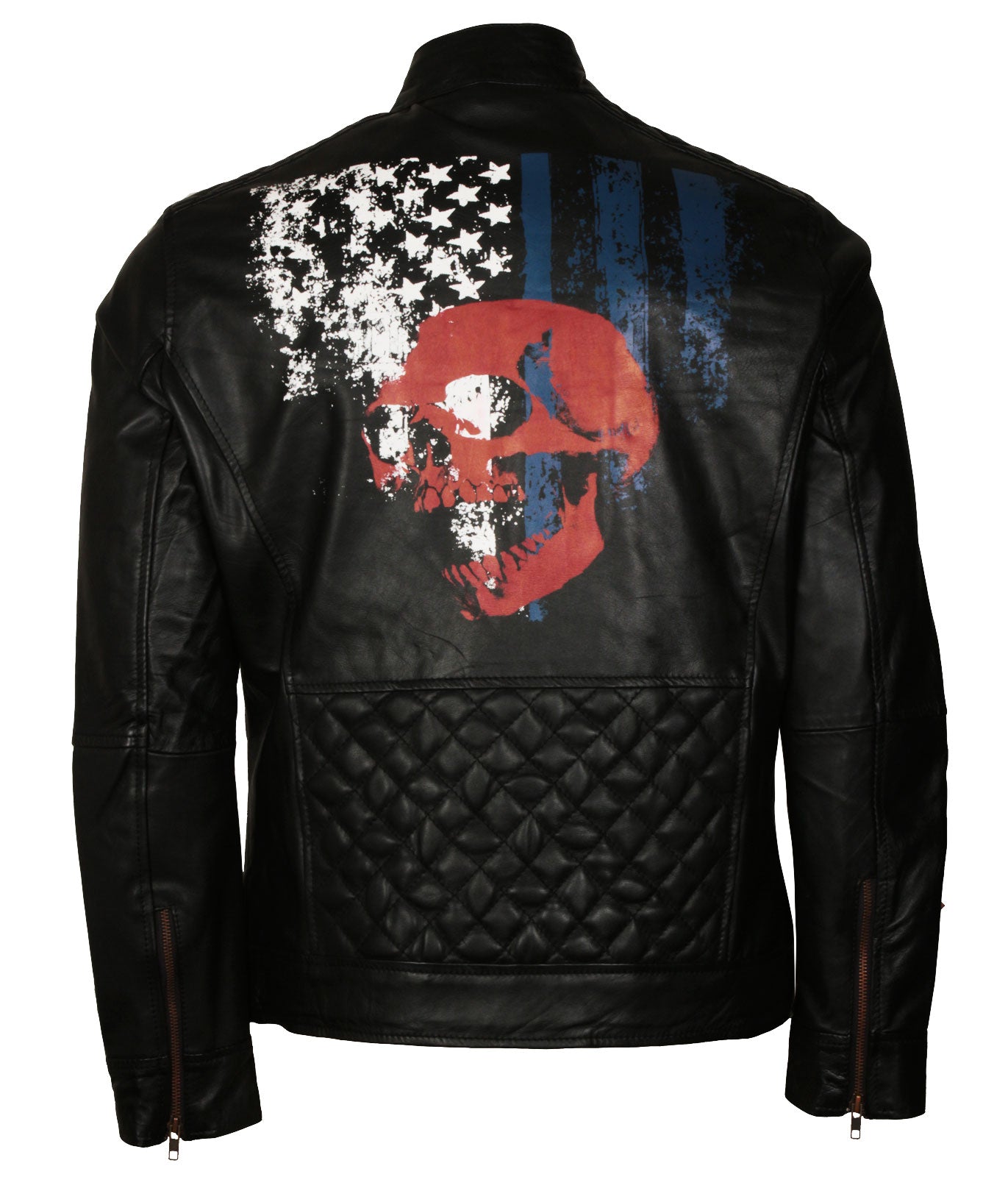 American Flag Skull Leather Jacket