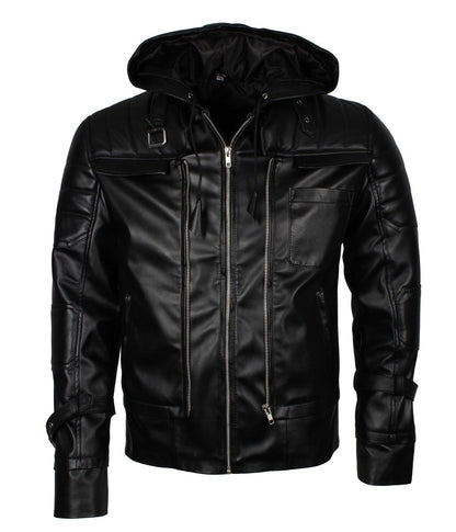 Batman Leather Jacket with Hood