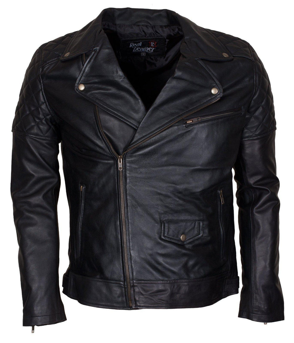 Alex Gear | Men's Waxed Brando Genuine Leather Motorcycle Jacket – AlexGear