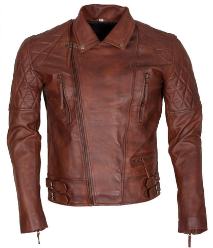 Brown Leather Jacket for Bikers