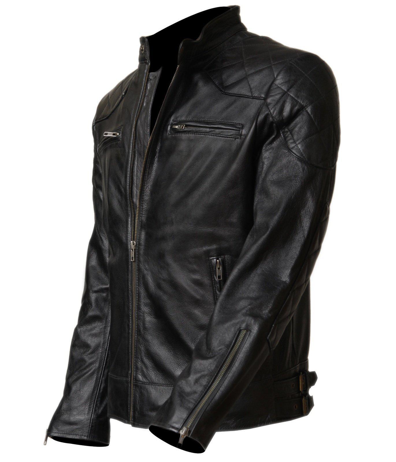 David Beckham Black moto LeatherJacket