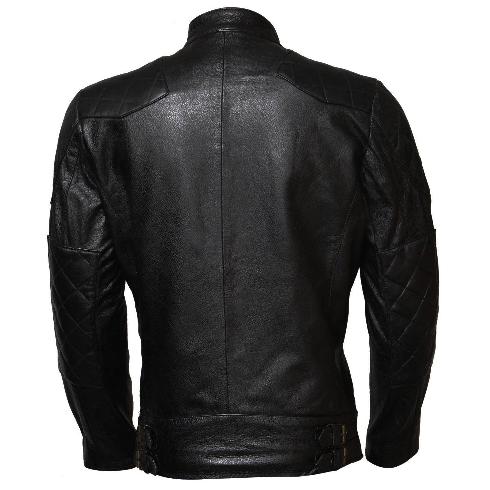 David Beckham Biker Jacket for Men in Black Genuine Leather – AlexGear