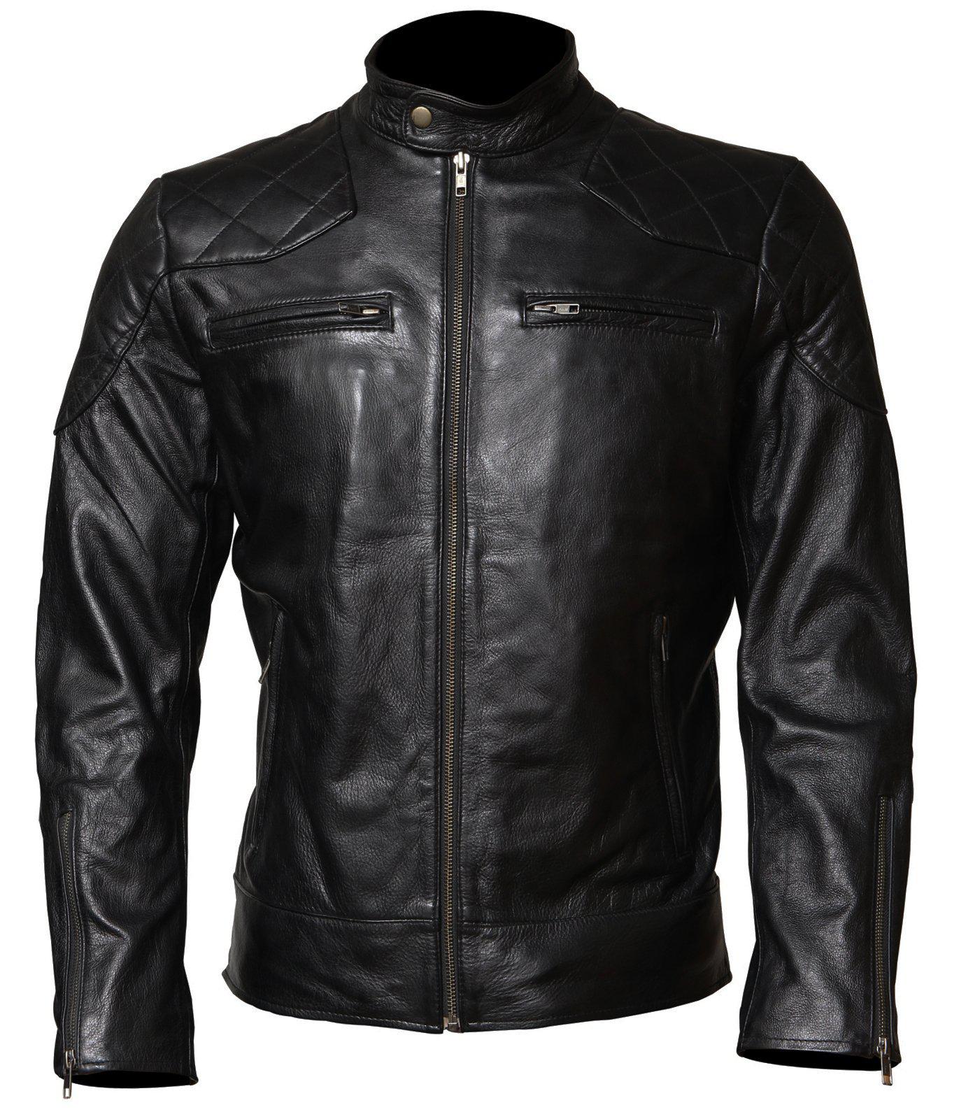 Beckham's New Leather Jacket Coat Men Slim Men's Outwear Black  Biker Moto Jacket