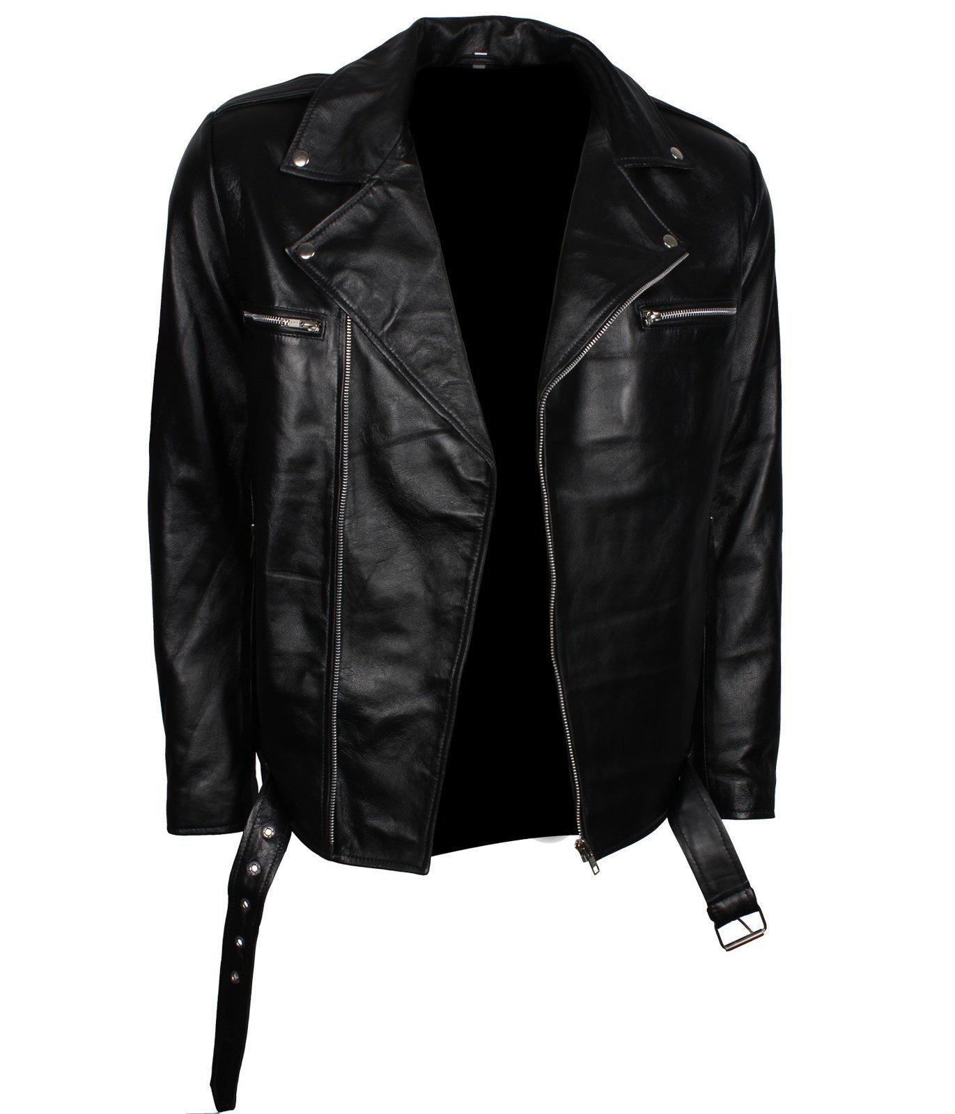 Belted lightweight Jacket for Bikers in Leather 