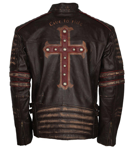 Men's Biker Gothic Leather Jacket