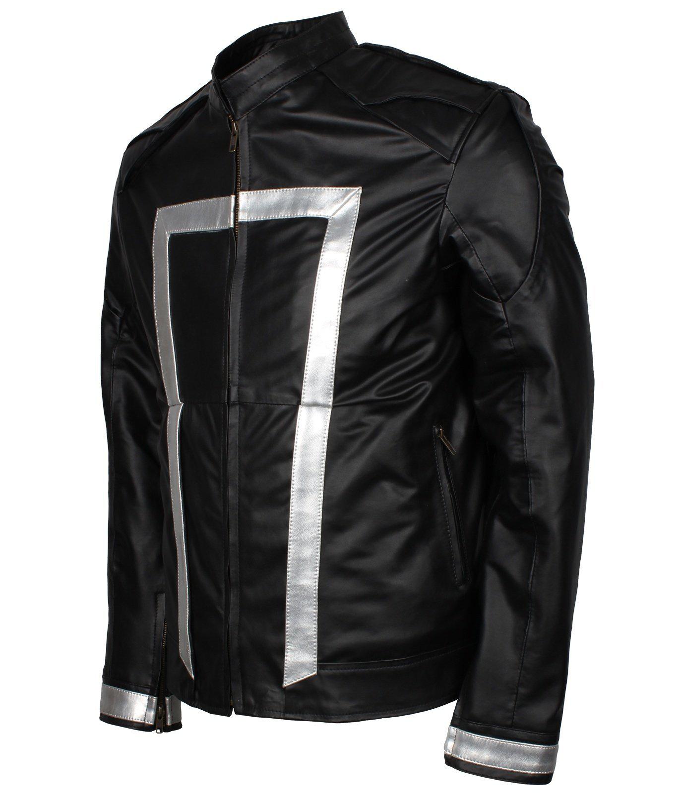 ghost rider faux leather jacket