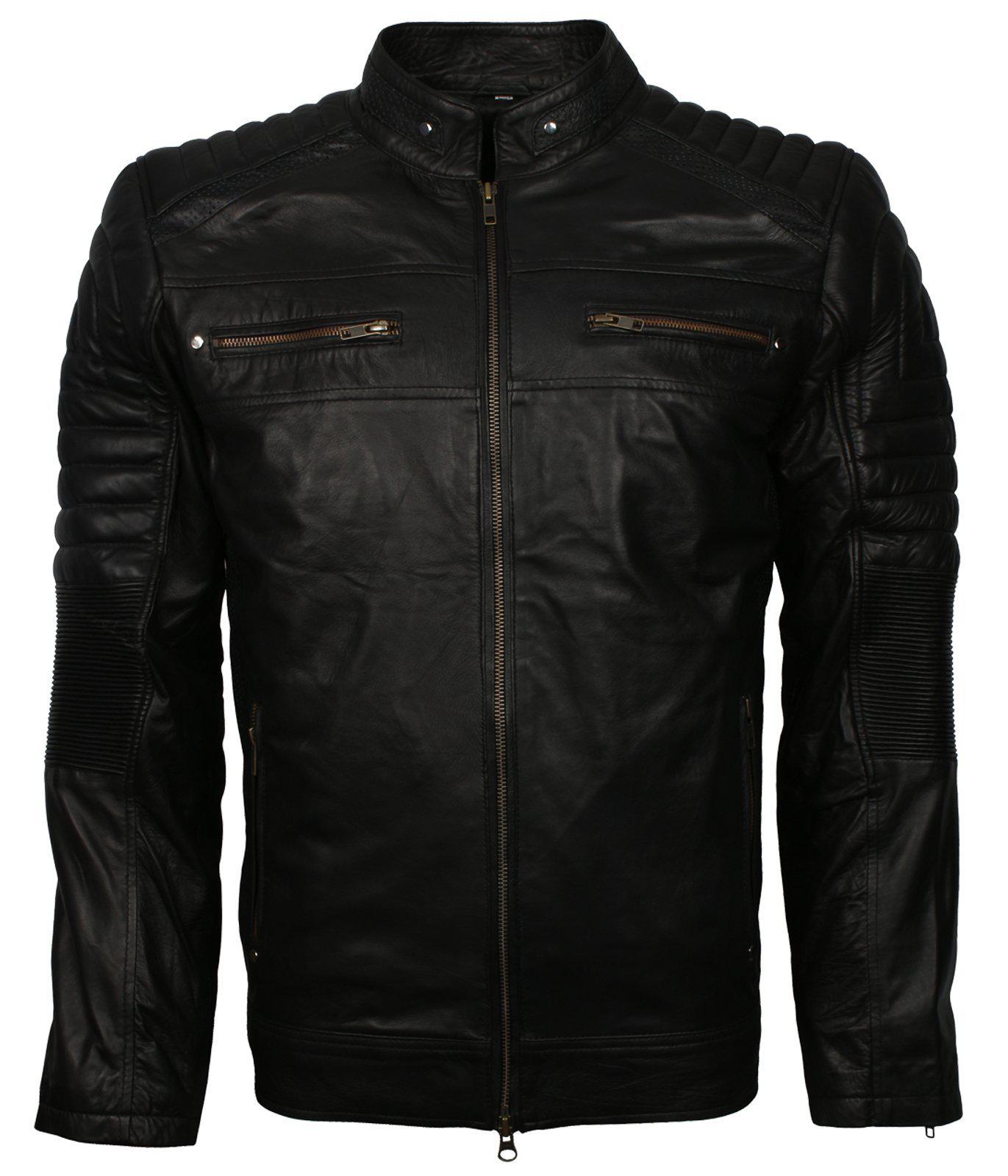 leather jacket men motorcycle