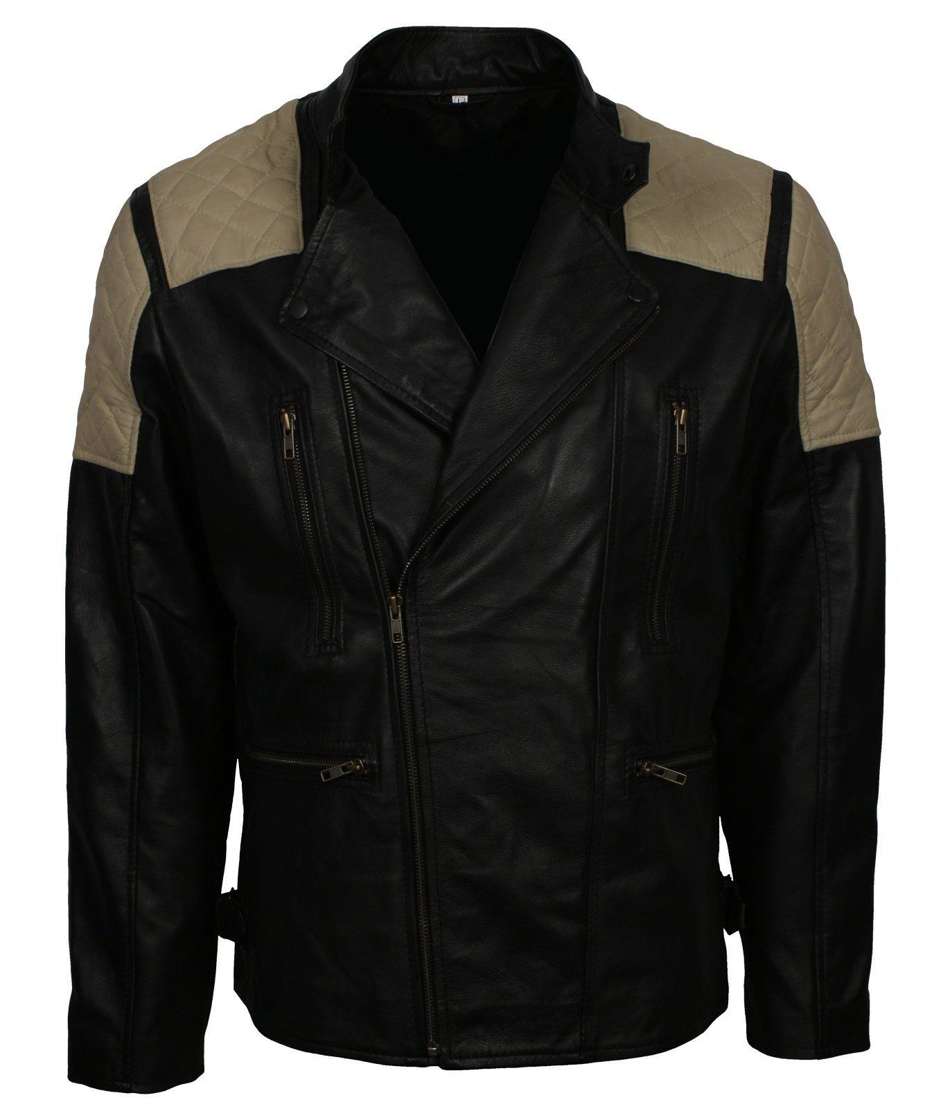 Leather Biker Jacket Mens Vintage Fashion