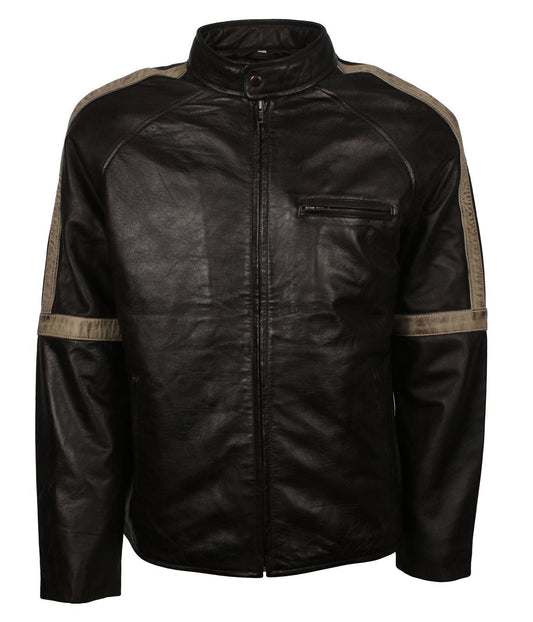 Vintage Style Black Leather Jacket