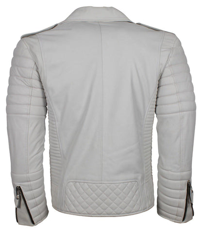 White Leather Jacket for Bikers