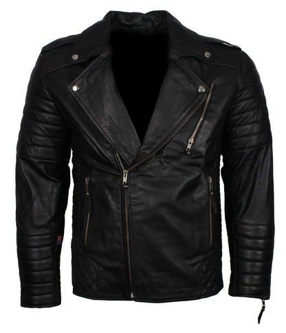 Black Leather Biker Jacket Boda Inspired