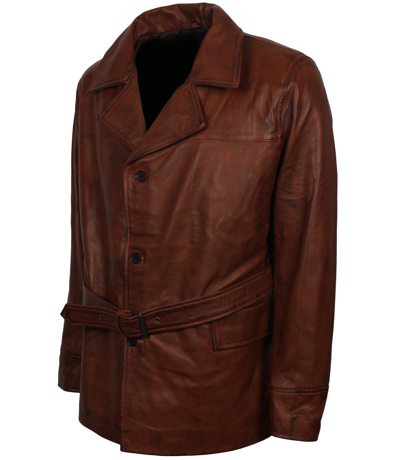 Vintage Genuine shops Leather Trench Coat