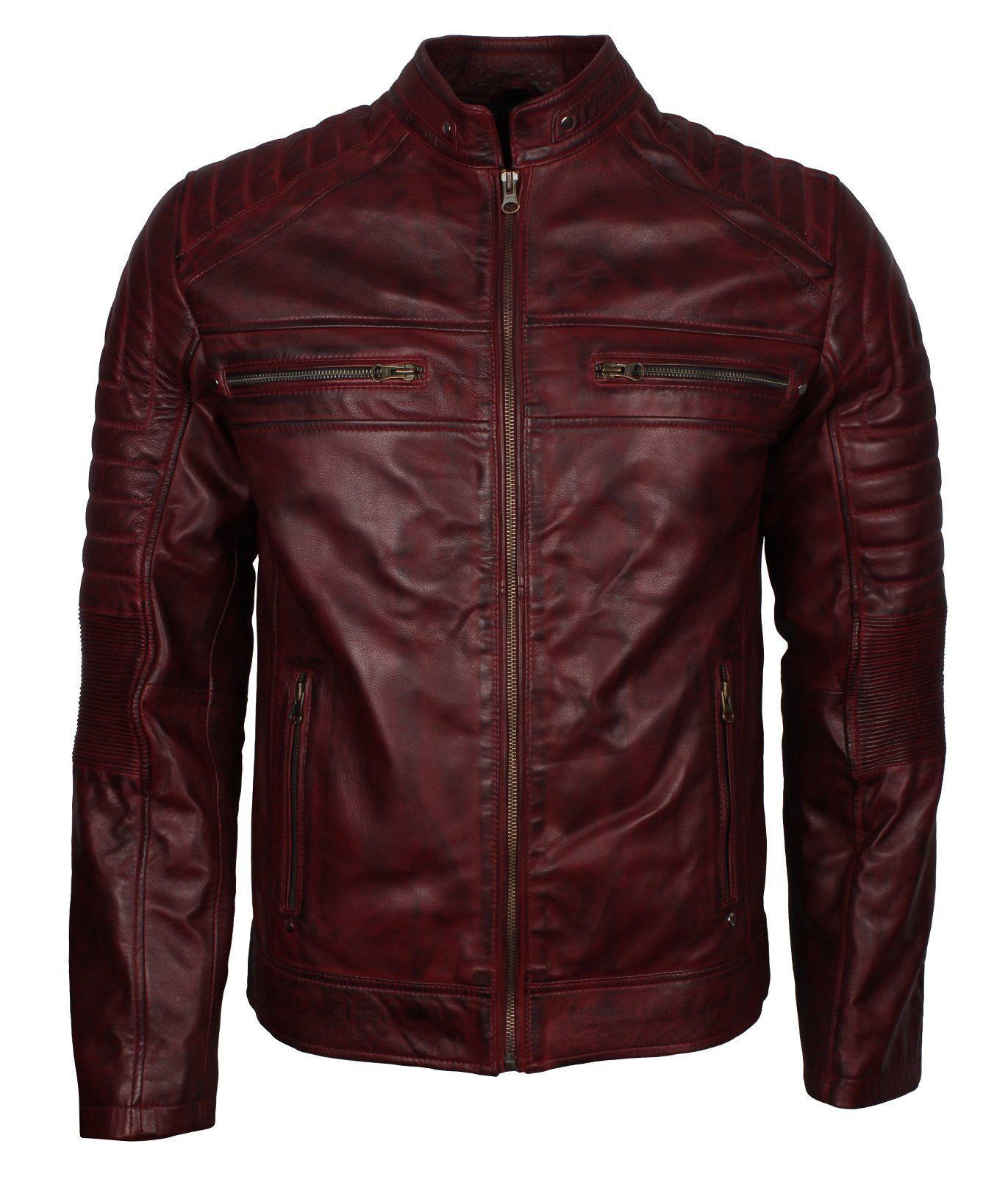 Alex Gear | Men's Cafe Racer Biker Leather Motorcycle Jacket – AlexGear