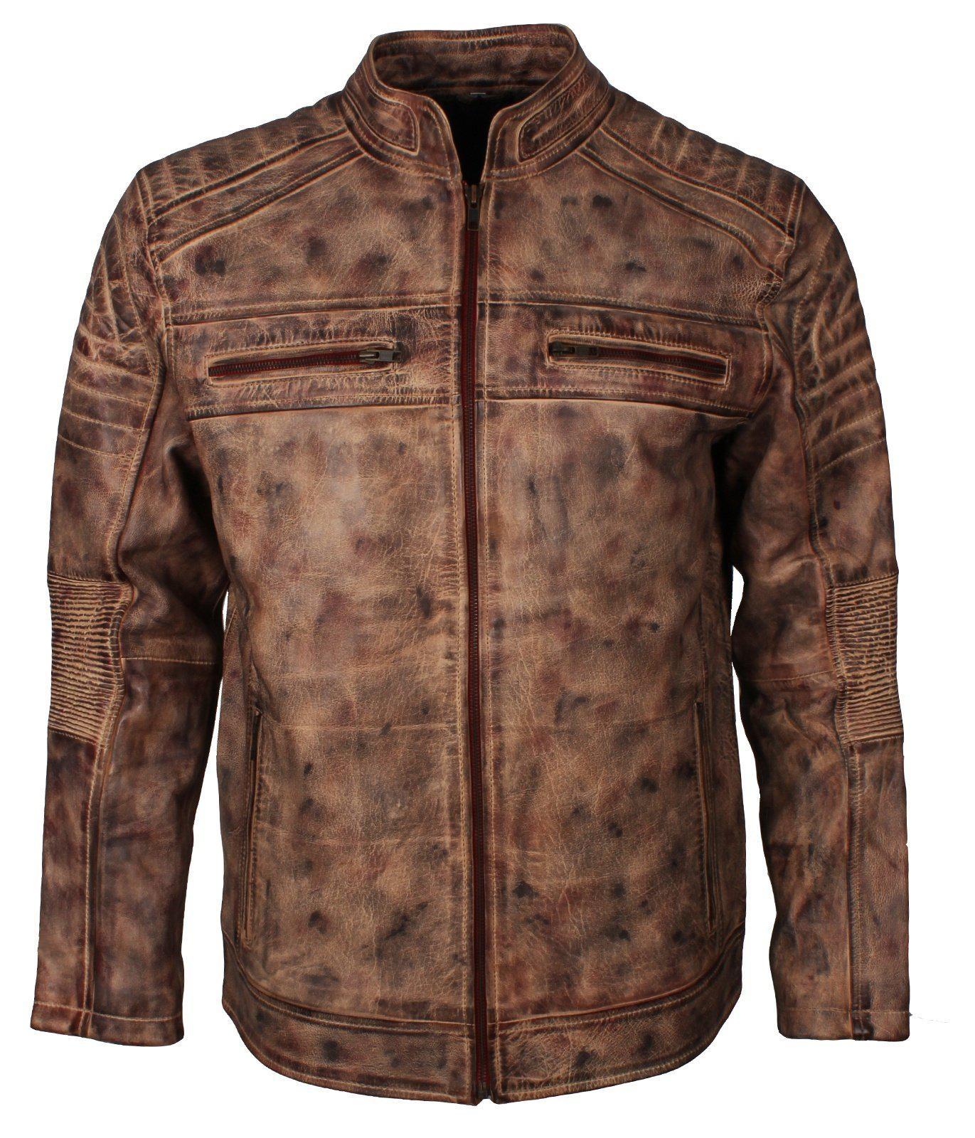 Alex Gear | Men's Cafe Racer Biker Leather Motorcycle Jacket – AlexGear