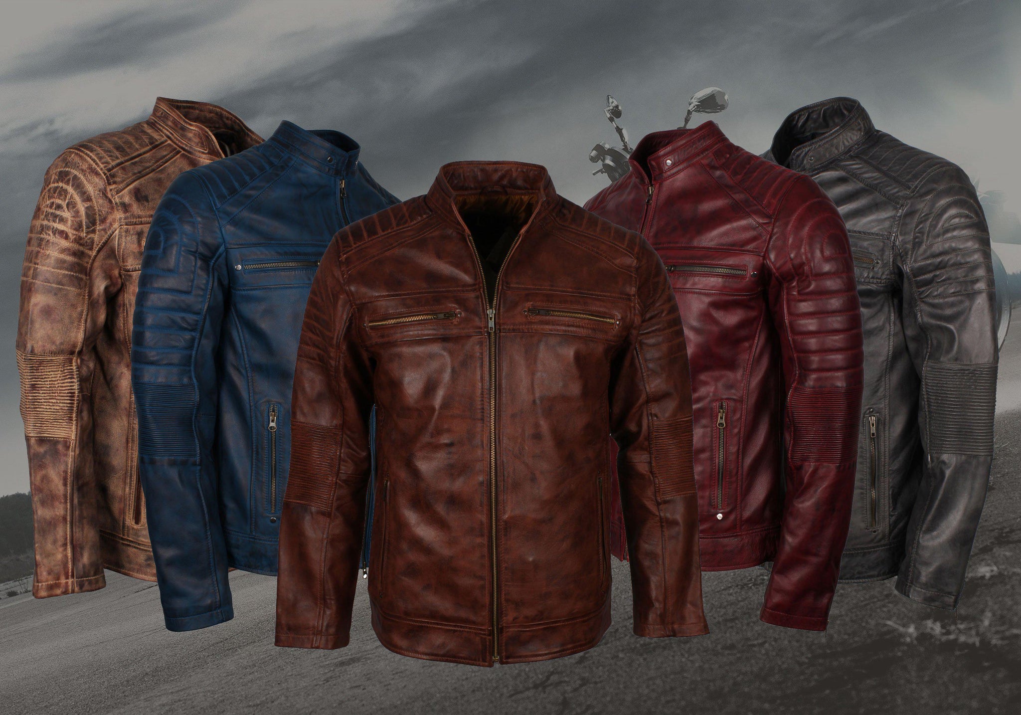 Alex Gear | Men's Cafe Racer Biker Leather Motorcycle Jacket – AlexGear