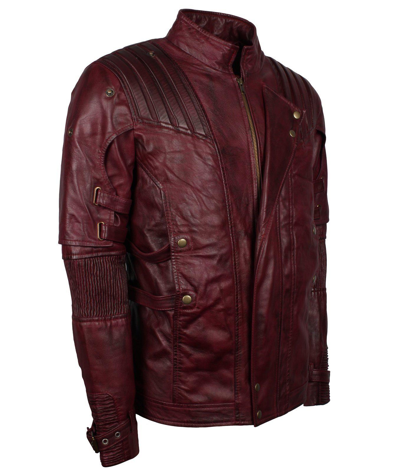 Avengers Infinity War Maroon Genuine Leather Jacket