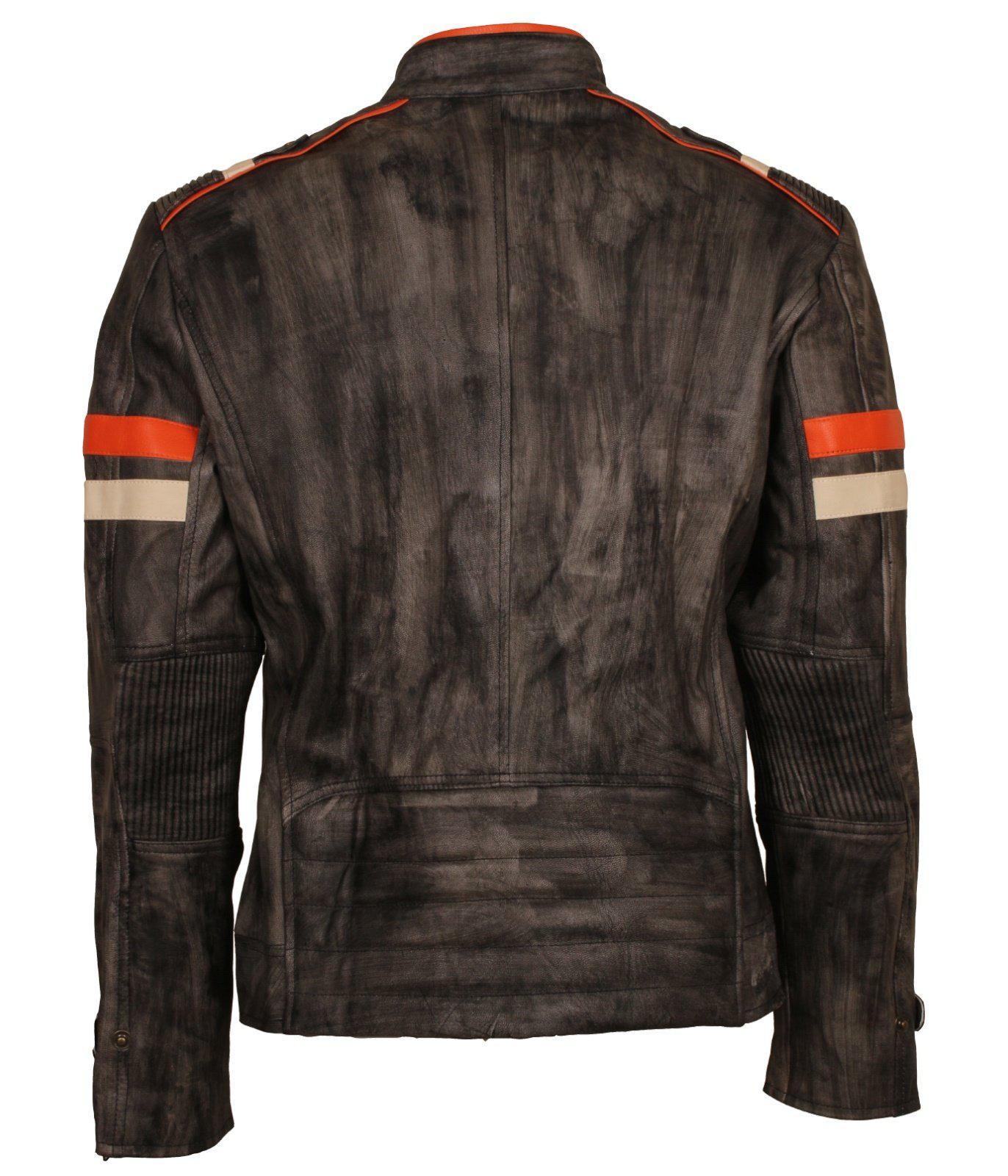 Waxed Brown Vintage Leather Biker Jacket - The Vintage Leather