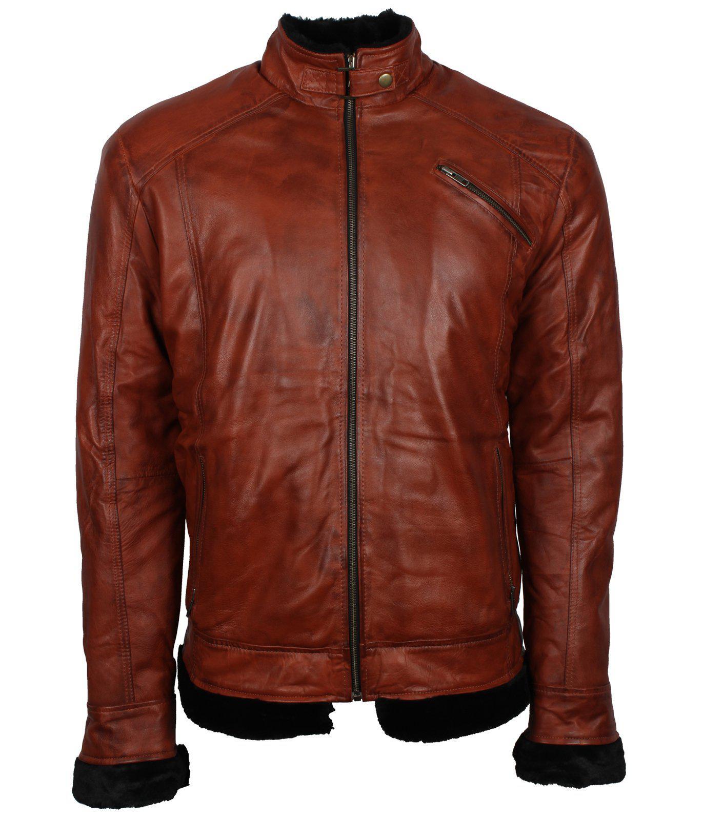  Brown Vintage Classic Genuine Leather Jacket