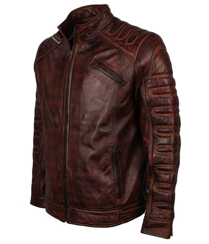 Dark Brown Motocross Racing Leather Jacket