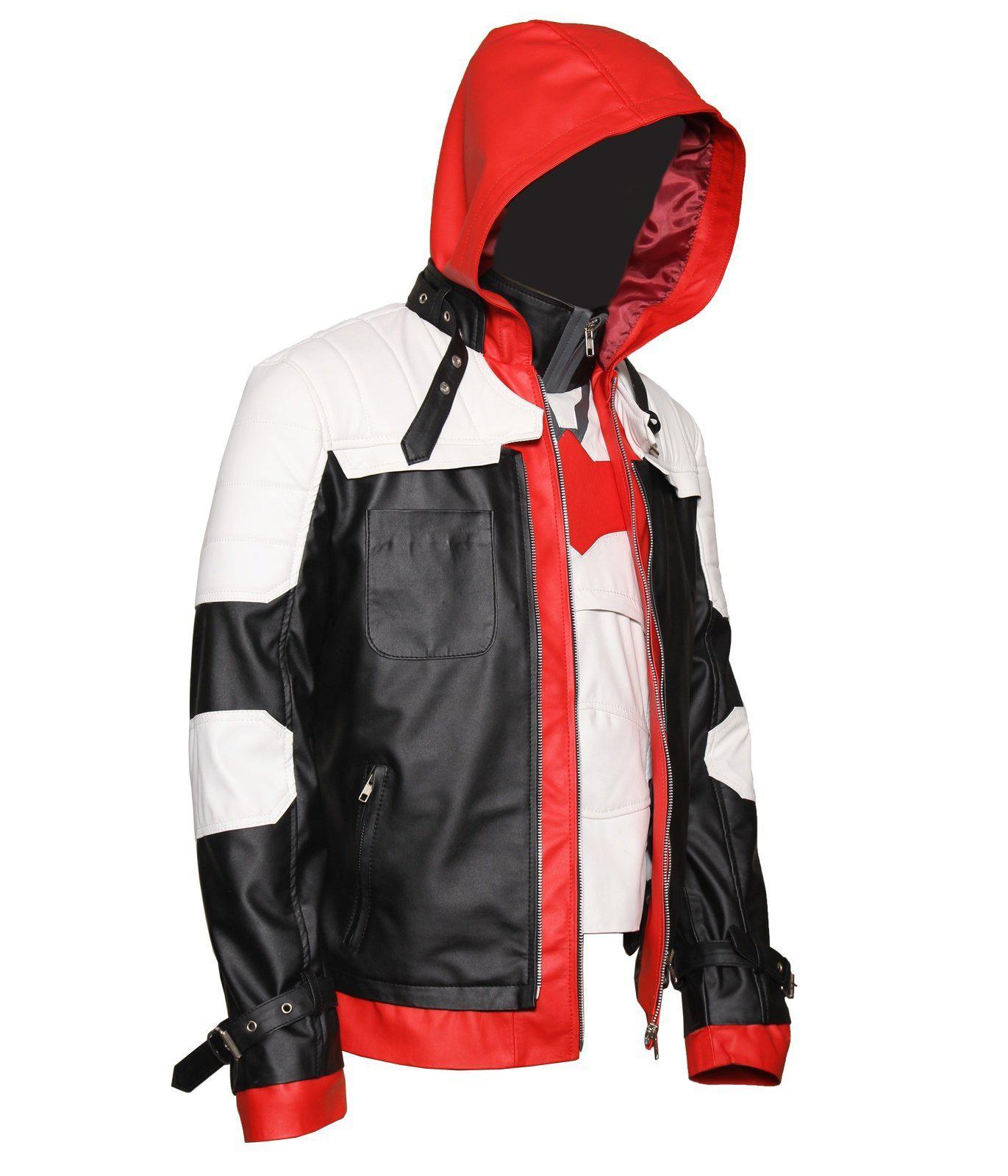 Red hood Batman Arkham knight Cosplay Leather Jacket & Vest – AlexGear