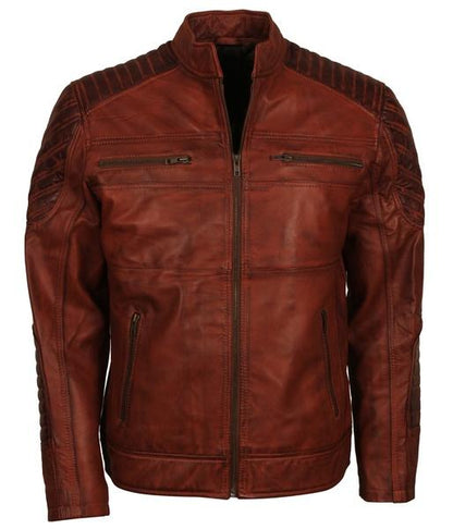 Mens Brown Leather Jacket for Bikers in Leather